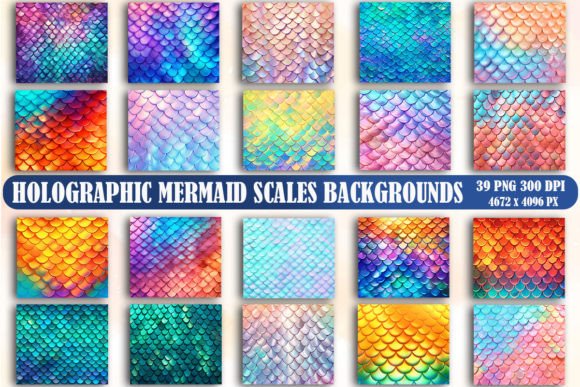 Download Holographic Mermaid Scales Backgrounds - Mermaid scales Collection