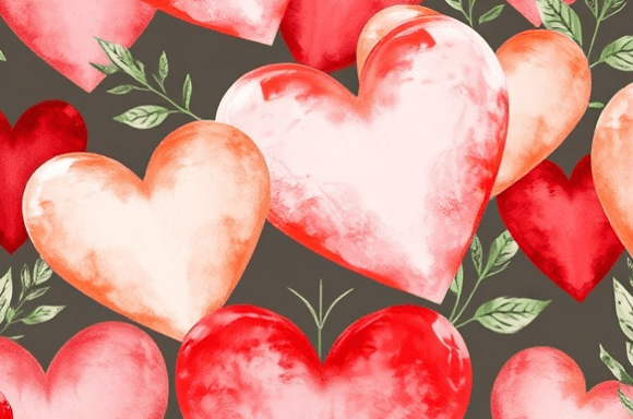 Download Romantic Watercolor Hearts - Premium Resources