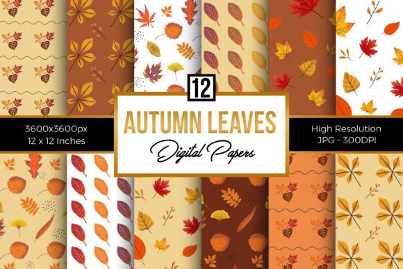 Download Autumn Leaves Fall Pattern Digital Paper - Fall pattern Collection