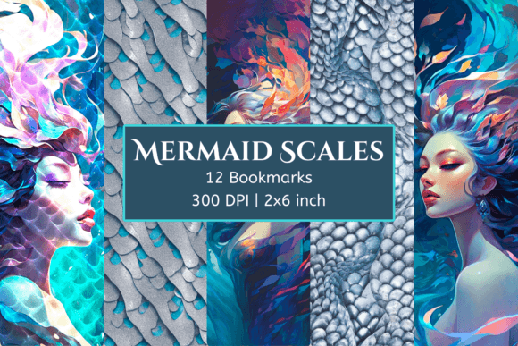 Download 12 Printable Mermaid Scales Bookmarks - Mermaid scales Collection