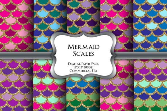 Download Mermaid Scales Digital Paper Pack - Mermaid scales Collection