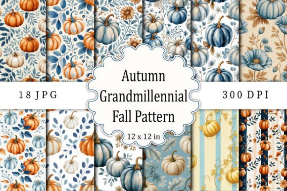 Download Autumn Grandmillennial Fall Pattern - Fall pattern Collection