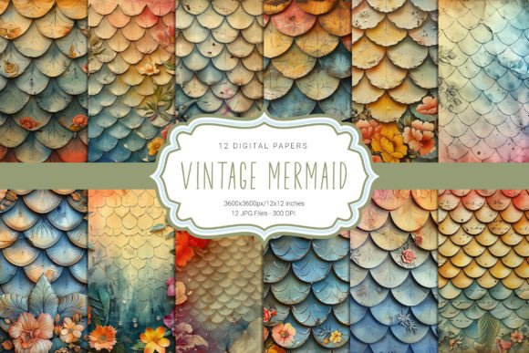 Download Vintage Mermaid Scales - Mermaid scales Collection