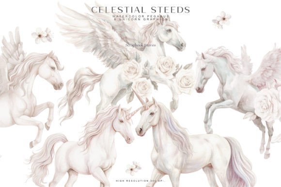Download Watercolor Pegasus &amp; Unicorn Clipart - Pegasus Collection