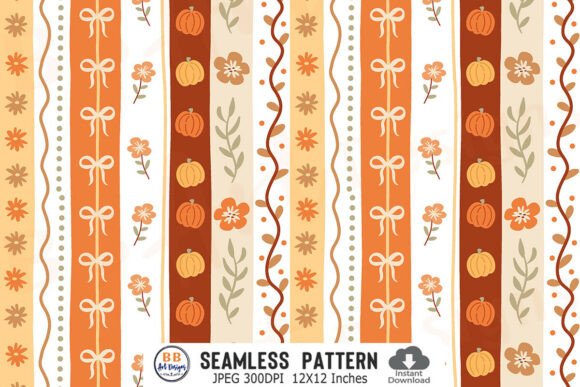 Download Coquette Fall Pattern Pumpkin Floral Bow - Fall pattern Collection