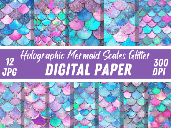 Download Luxury Holographic Mermaid Scales Papers - Mermaid scales Collection