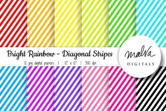 Download Bright Rainbow Diagonal Stripes - Diagonal stripes Collection