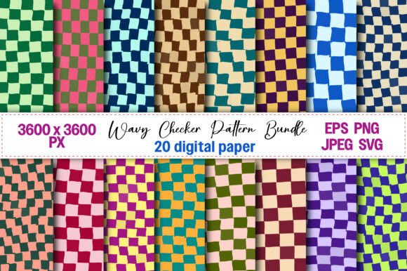 Download Wavy Checker Pattern Bundle - Checker pattern Collection
